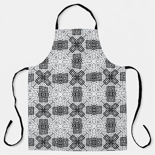 Tablier Motif géométrique blanc et noir (Recto)