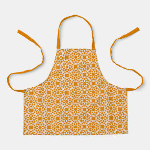 Tablier Motif géométrique blanc orange