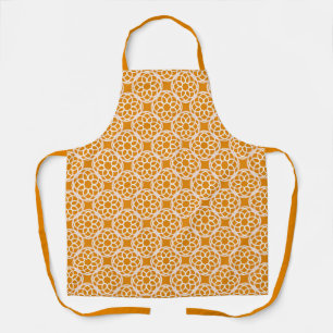 Tablier Motif géométrique blanc orange