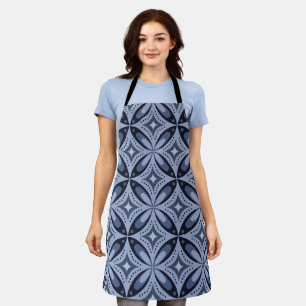 Tablier Motif géométrique bleu de style rétro