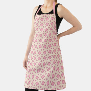 Tablier Motif géométrique en treillis rose