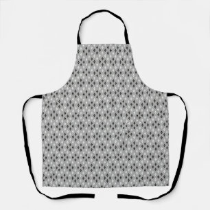 Tablier motif géométrique fin gris noir et blanc