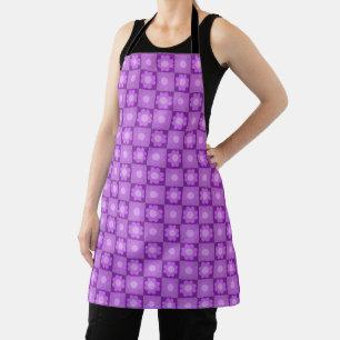 Tablier Motif géométrique floral violet