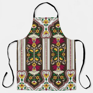 Tablier Motif géométrique Moghul Paisley sur fond blanc