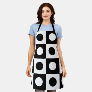 Tablier Motif géométrique noir et blanc
