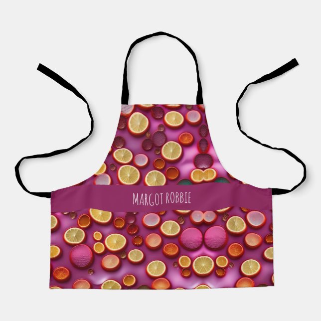 Tablier Motif géométrique orange de jus (Recto)