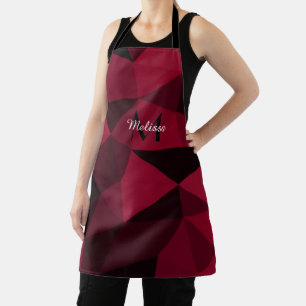 Tablier Motif géométrique rose magenta rouge noir Monogram