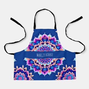 Tablier Motif géométrique rose violet mandala