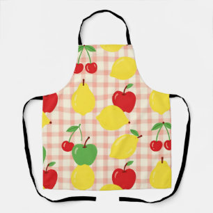 Tablier Motif Gingham de Fruits Mignons