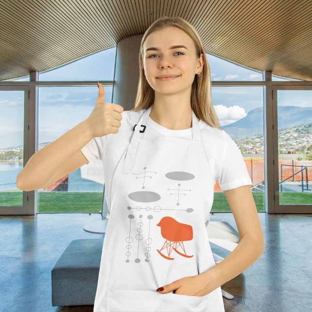 Tablier Motif gris du milieu du siècle Silhouette (Créateur téléchargé)