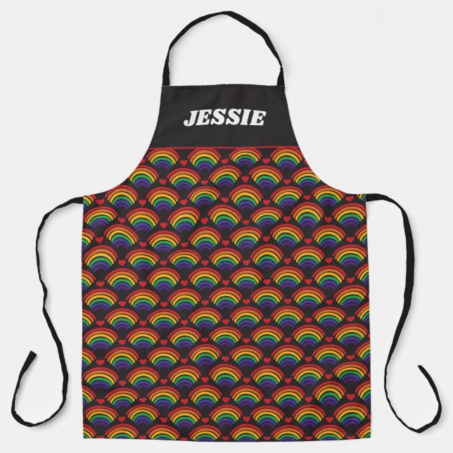 Tablier Motif Hearts & Rainbows (Recto)
