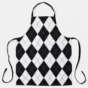 Tablier motif Jacquard sans couture en noir et blanc. Géom