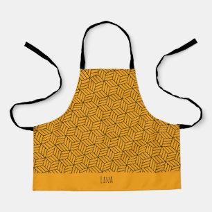 Tablier Motif japonais noir jaune minimal