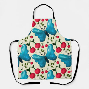 Tablier Motif joli papillon Cerise, Fruit Kawaii brillant