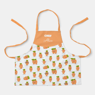 Tablier Motif kawaii de carottes amusantes