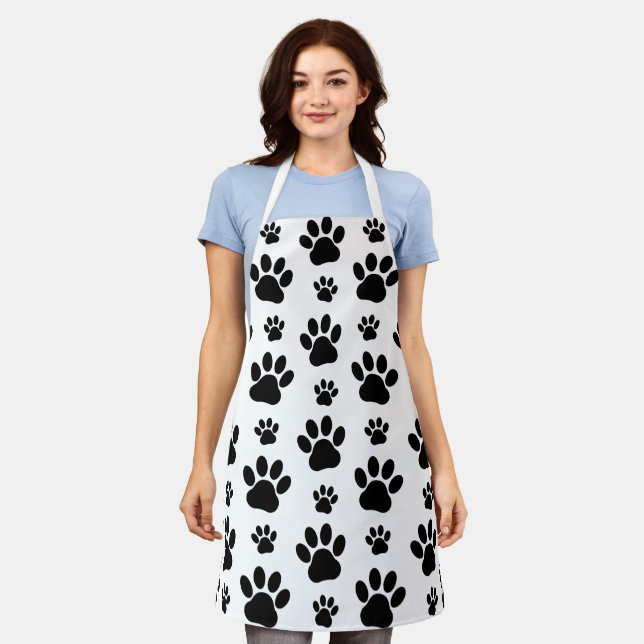 Tablier Motif mâle, pattes de chien, Empreintes de pattes, (Porté)
