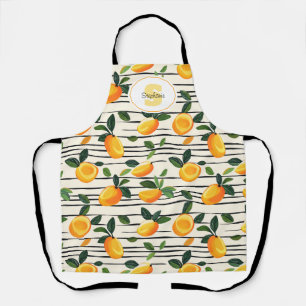 Tablier Motif Mango Aquarelle avec Feuilles verts