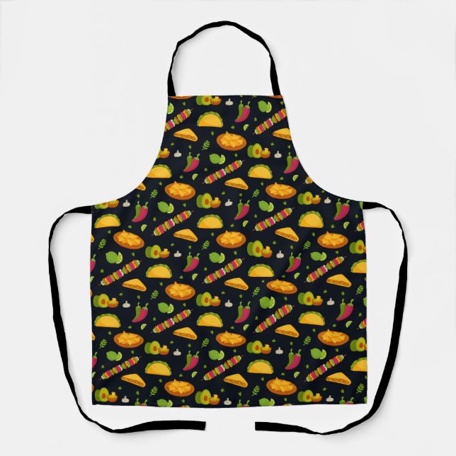 Tablier Motif mexicain mexicain mexicain Foodie mignonne é (Recto)