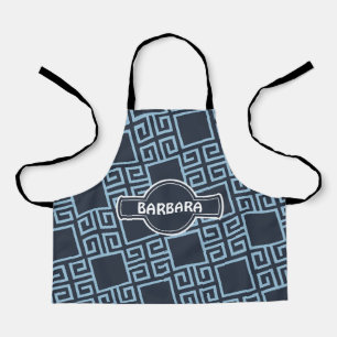 Tablier Motif minimal bleu tribal