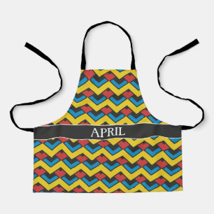 Tablier Motif minimal jaune Chevron