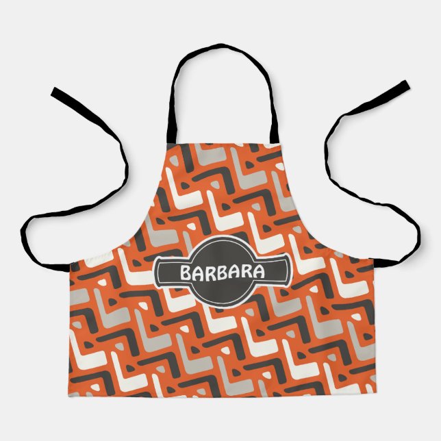 Tablier Motif minimaliste Orange Africain (Recto)