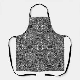 Tablier Motif moderne géométrique abstrait noir et blanc