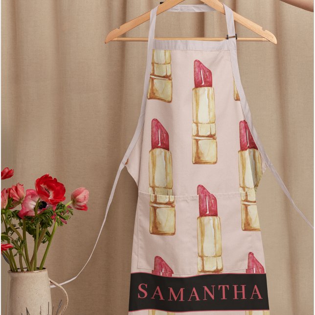 Tablier Motif moderne rose et rouge rouge rouge Fille avec (Créateur téléchargé)