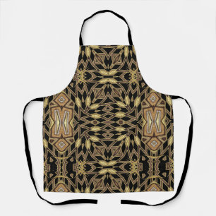 Tablier Motif noir et or Tribal Aztec Fusion