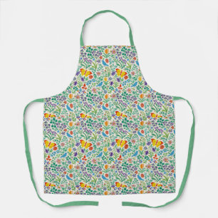 Tablier Motif Oiseaux, Papillons & Fleurs Sauvages
