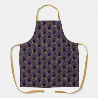 Tablier Motif or et bleu Art déco