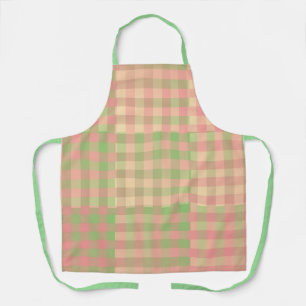 Tablier Motif Patchwork Vert Rose