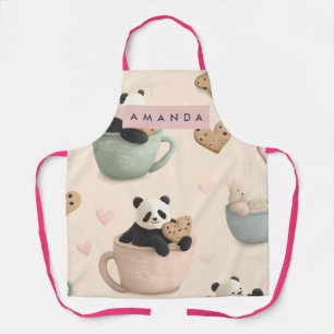 Tablier Motif personnalisé de panda et d'ours mignons