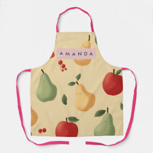 Tablier Motif personnalisé de poire et de pomme capricieux