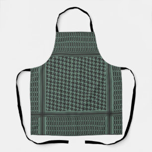 Tablier Motif pied-de-poule olive moderne atténué