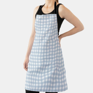 Tablier Motif Plaid En vichy bleu minimaliste