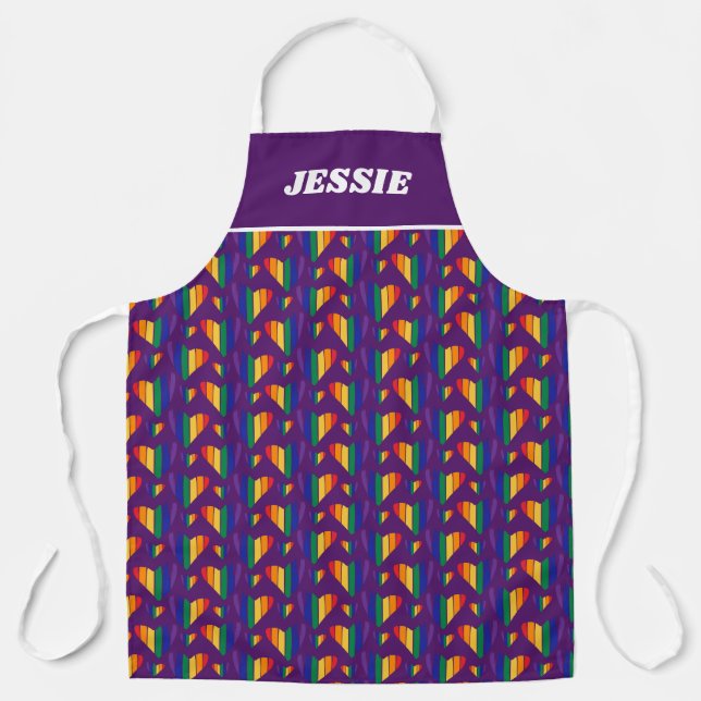 Tablier Motif Rainbow Hearts (Recto)