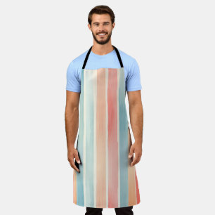 Tablier Motif rayé coloré aux couleurs vives aquarelle
