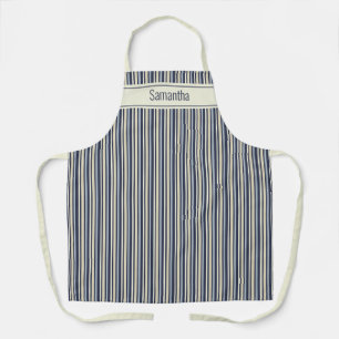 Tablier Motif rayé monochrome marine et crème