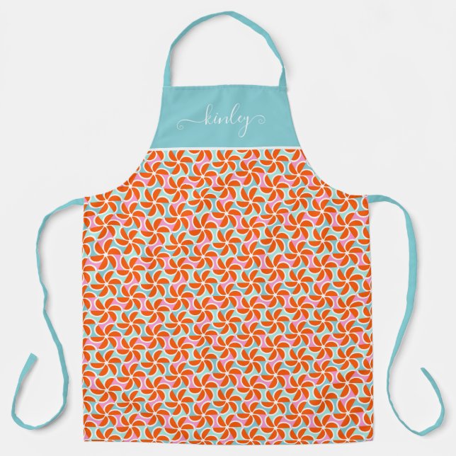 Tablier Motif rétro Orange (Recto)