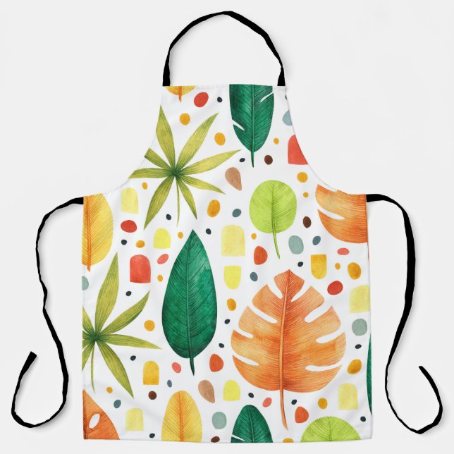 Tablier Motif sans charme avec plantes tropicaux décoratif (Recto)