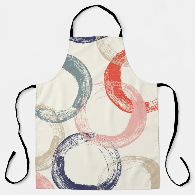Tablier Motif sans couture avec cercles colorés d'aquarell (Recto)
