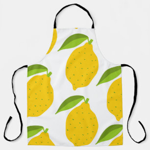 Tablier Motif sans couture avec citron frais jaune