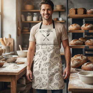 Tablier Motif sans couture de boulangerie de petit-déjeune