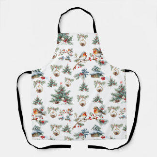 Tablier Motif sans couture de Noël ancien vintage aquarell