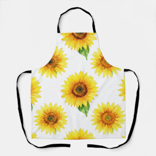 Tablier Motif sans couture de tournesol aquarelle lumineux
