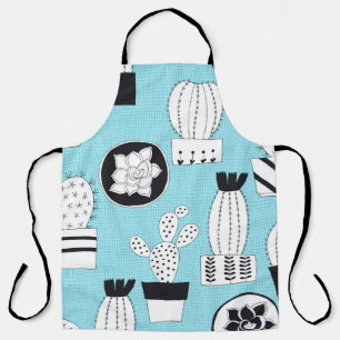 Tablier Motif sans couture dessiné à la main avec cactus e