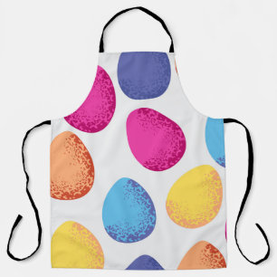 Tablier Motif sans couture d'oeufs colorés de Pâques sur b