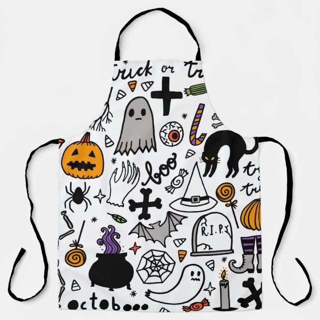 Tablier Motif sans couture Halloween. Arrière - plan vinta (Recto)