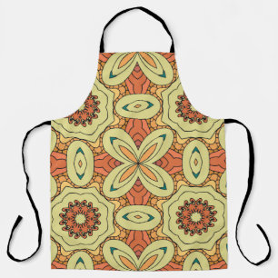 Tablier Motif sans couture orange ethnique avec mandala. i