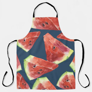 Tablier Motif sans couture. Tranches de pastèque aquarelle
